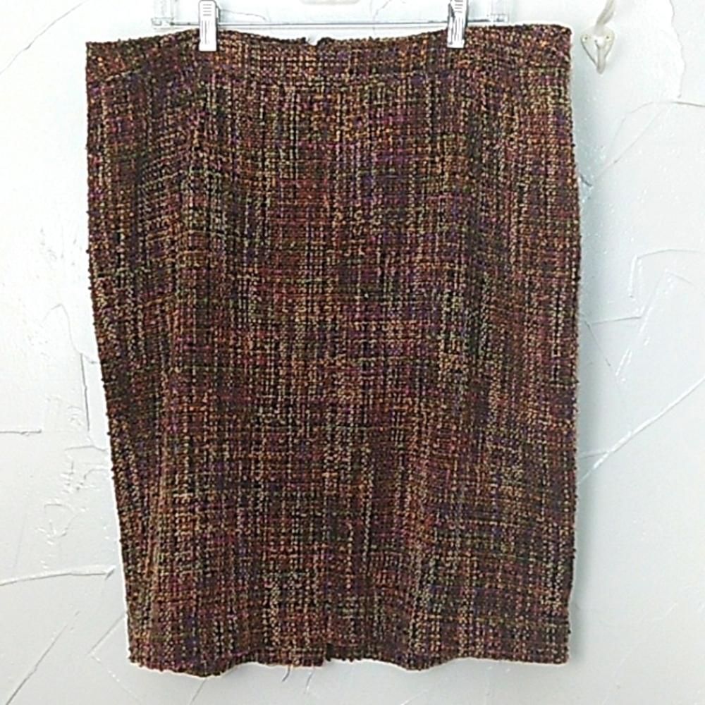 90's Confetti Tweed Skirt Office Siren Lane‎ Bryant Corp Core Sz 18